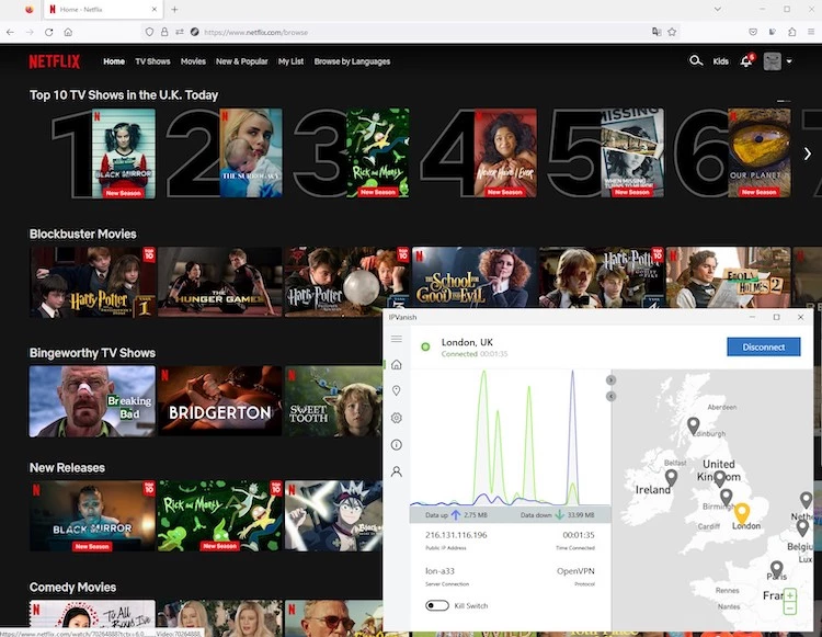 IPVanish Netflix UK