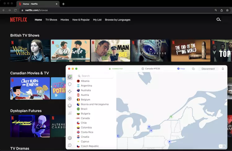 NordVPN canada netflix