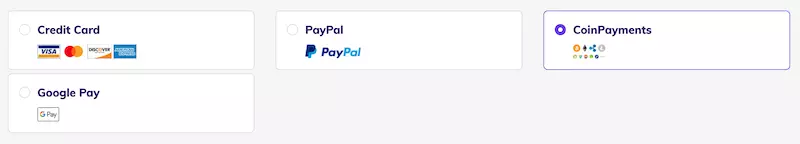 Payment methods when buying Hostinger