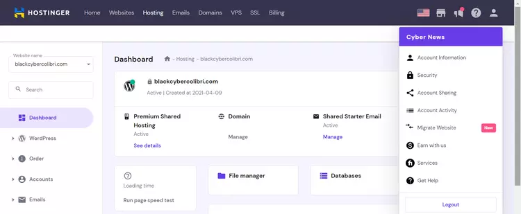 Website migration in Hostinger account
