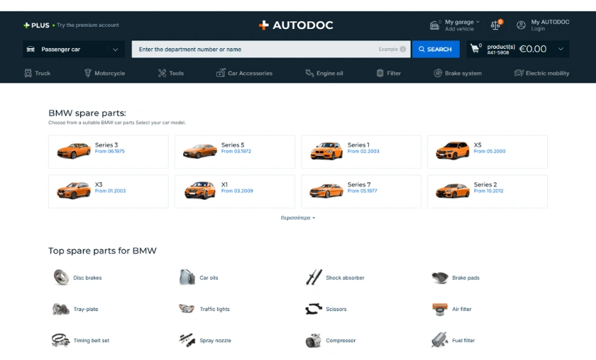 User Experience Autodoc GR