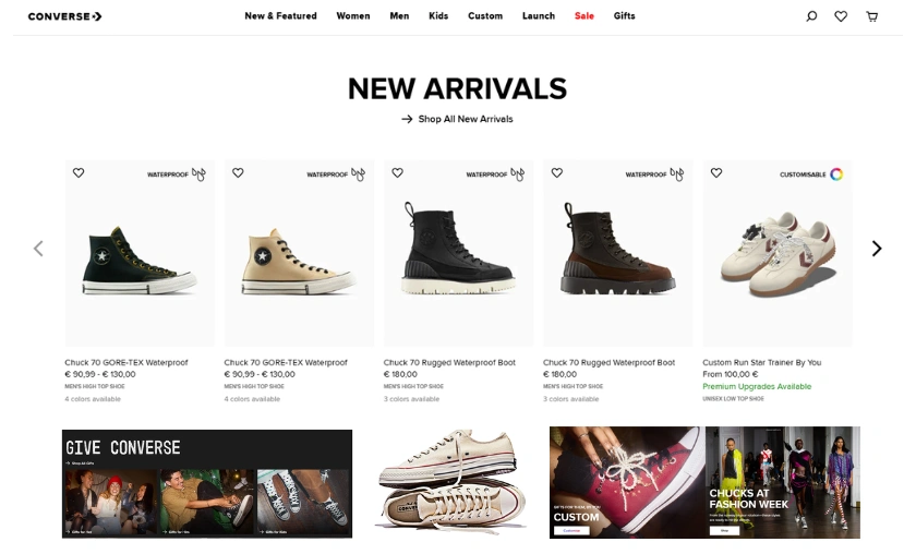 Converse IE Shopping Experience