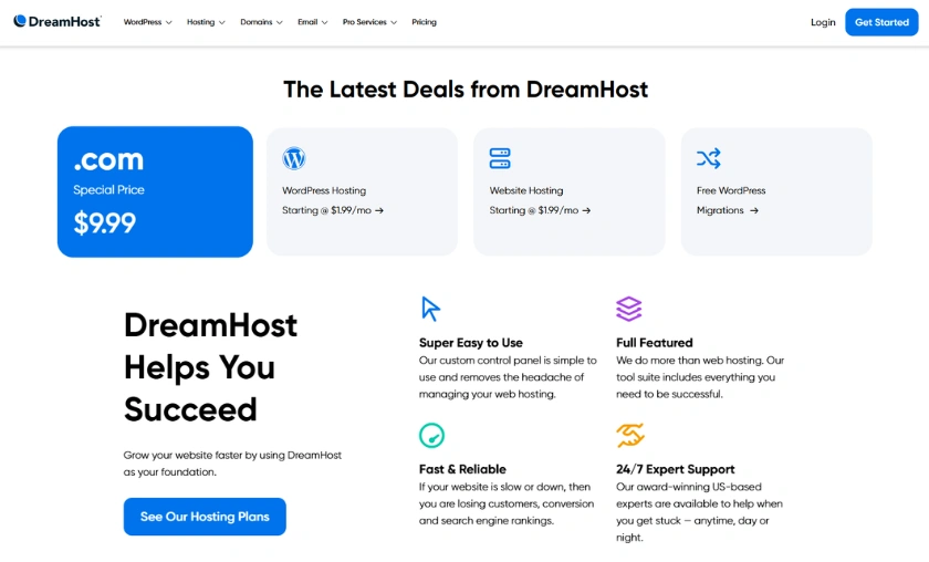 DreamHost (Shared, VPS, WordPress & Cloud Hosting)