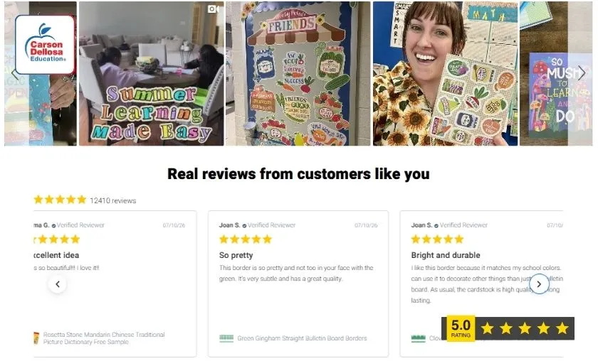 Carson Dellosa Education Customer Reviews!