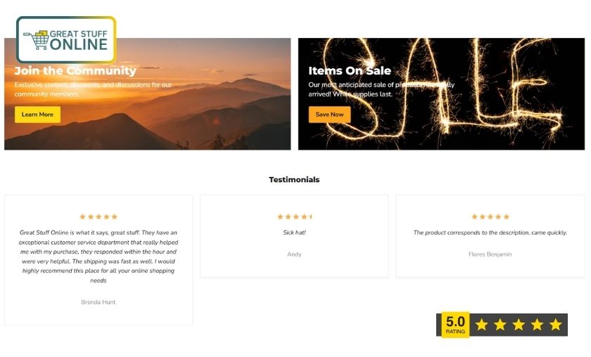 Great Stuff Online Customer Reviews!