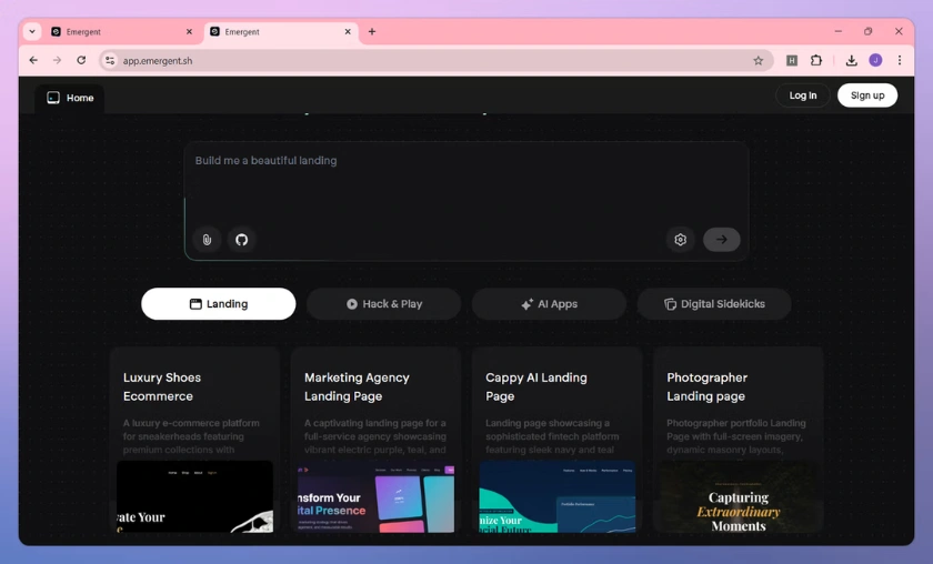 Emergent (AI App Builder, Full-Stack Apps, Mobile Apps & Development Tools)